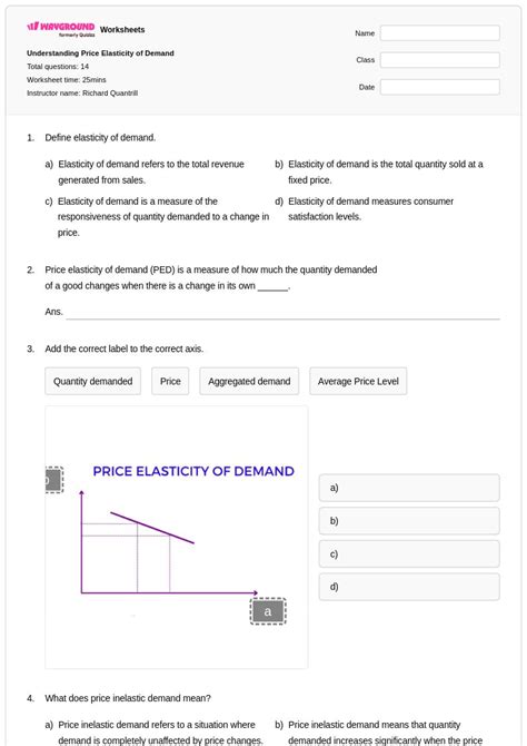 50+ Demand and Price Elasticity worksheets for Class 11 on Wayground ...