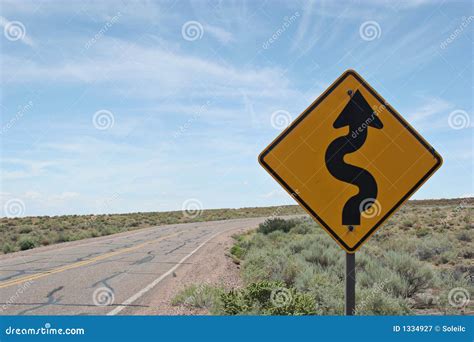 Curve ahead road sign stock image. Image of obey, destination - 1334927