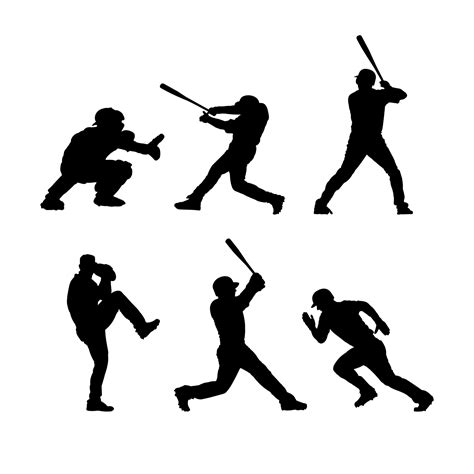 Baseball player silhouette vector design 13478248 Vector Art at Vecteezy