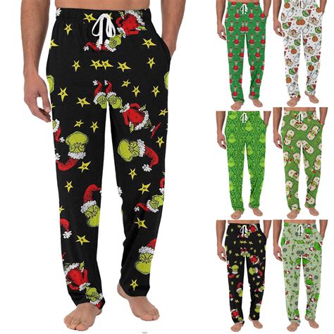 Customer reviews for Tplvbz Christmas Mens Pajama Pants Grinch Holiday ...