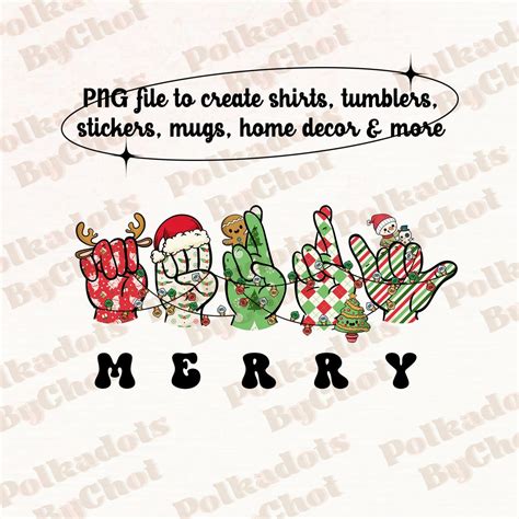ASL Christmas Png, Merry, Sign Language Christmas, Hand Language Xmas ...