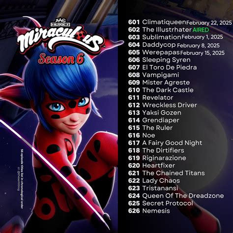 Miraculous Season 6 Episodes + Airdates (so far) by KaiceysArt on ...