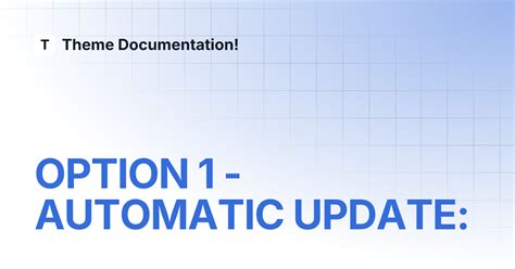OPTION 1 - AUTOMATIC UPDATE: | Medicate Documentation! | Theme ...