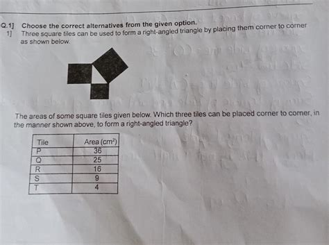 The options is:1) It is possible to do it with any three tiles2) Tiles ...