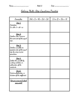 Image result for Solving Multi-Step Equations Notes.pdf