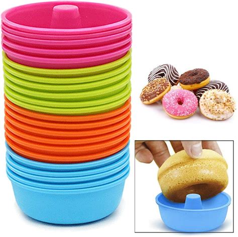 Amazon.com: Silicone Donut Pans for Baking, 24Pack Nonstick Flexible ...