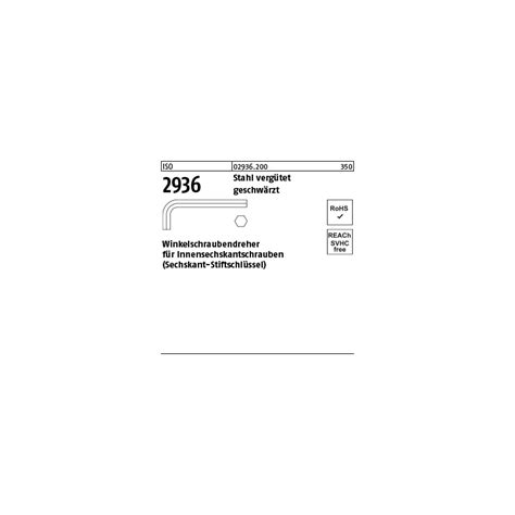 ISO 2936 Winkelschraubendreher, Stahl SW 0,9 vergütet