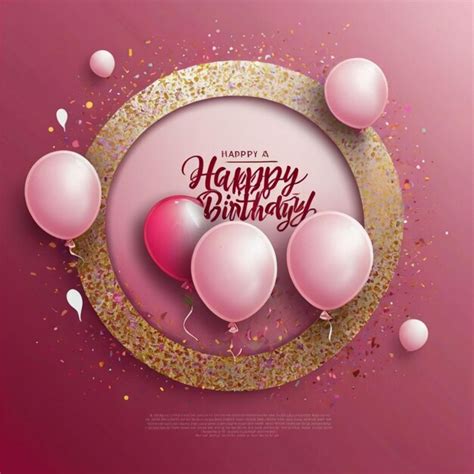 Happy birthday text in pink background with empty circle space for ...