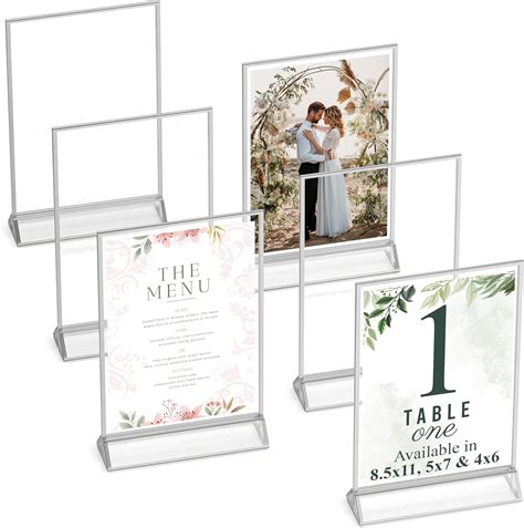 Amazon.com: Silver Picture Frames Double-Sided, 6-Pack 4x6 Acrylic ...