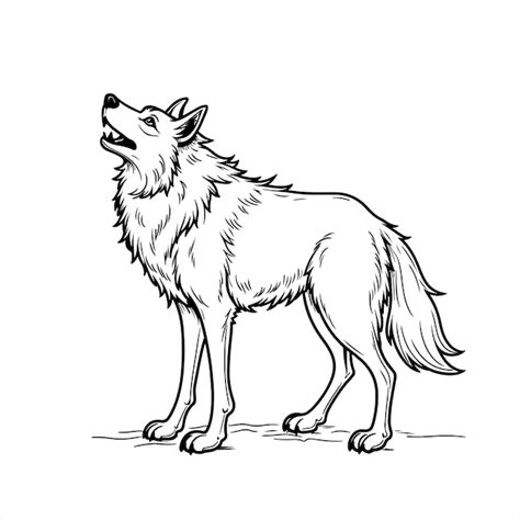 A wolf howling vector illustration design | Premium Vector