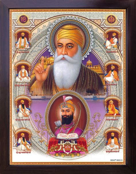 Buy Gurunanak Dev Ji with Guru Gobind Singh Ji and other gurus, A ...