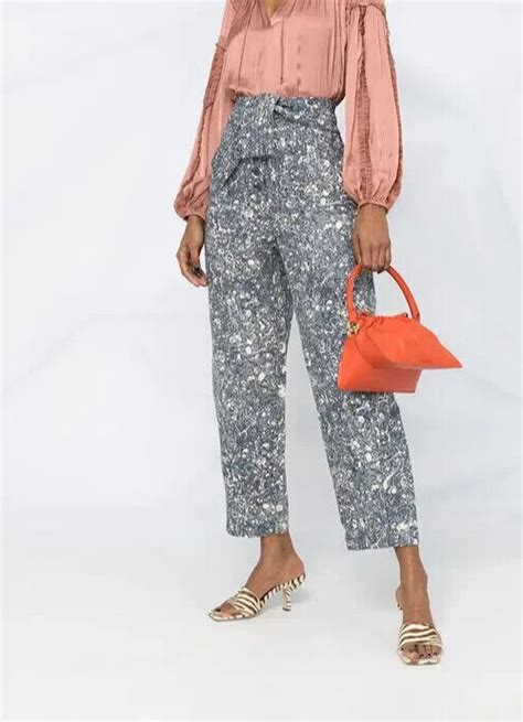 ULLA JOHNSON OTTO HIGH-RISE MARBLE JEANS, SZ 6