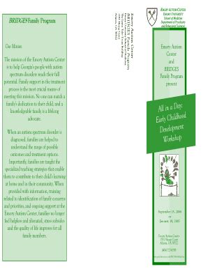 Fillable Online EMORY AUTISM CENTER MORY BRIDGES Family Program ...