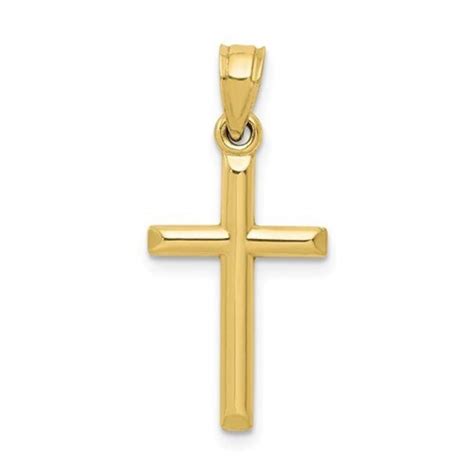 Solid Gold Cross Pendant 14k Gold Cross Pendant Gold Cross - Etsy