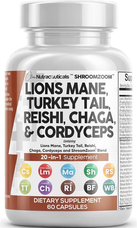 Clean Nutraceuticals Lions Mane Mushroom Supplement for Cognitive ...