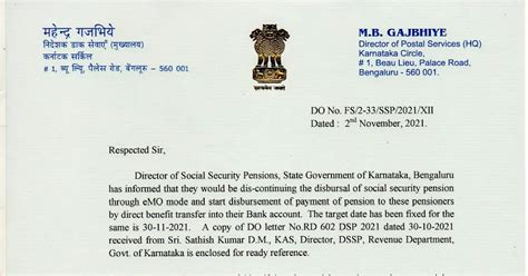 Dis-continuing the disbursal of social security pension (SSP) through ...