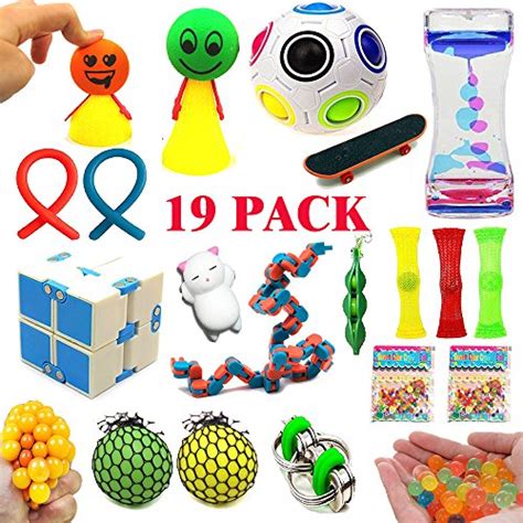 Gongyihong 19 Pack Sensory Fidget Toys Set Fidget Cube Liquid ...