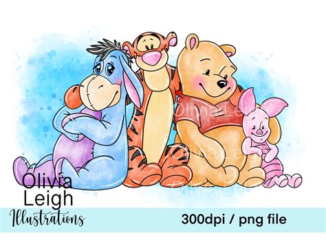 Cute Winnie the Pooh and Friends Clipart PNG Files DIGITAL - Etsy Australia