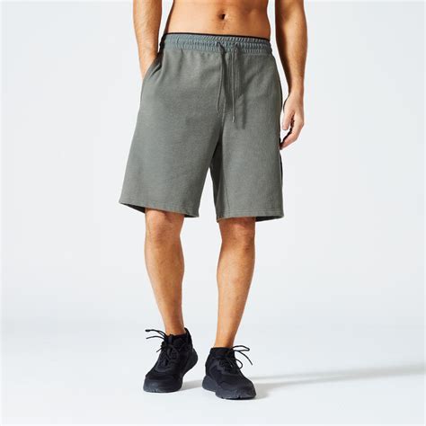 Men's Fitness Cargo Shorts 520 - Grey Khaki