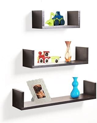 Furniture Cafe U Shaped Wall Shelf for Living Room Stylish Wooden ...