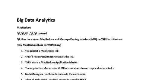 Big Data Analytics Final(5 chapter) - Big Data Analytics MapReduce Q1 ...