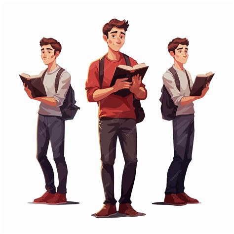 Premium Vector | Minimalistic man and book