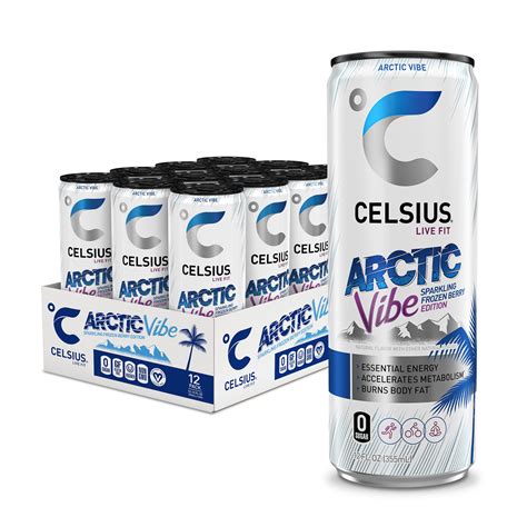 CELSIUS Sparkling Arctic Vibe, Functional Essential Energy Drink 12 Fl ...