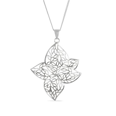 KICKY & PERKY 925 Sterling Silver Touch of Nature Leaf Shape Pendant ...