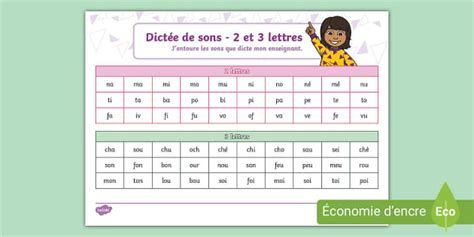 Dictée de sons - 2 et 3 lettres (teacher made) - Twinkl