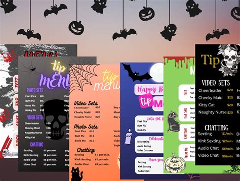 Onlyfans Tip Menu, Six Spooky Themed Tip Menu, Halloween Onlyfans Template, Onlyfans Bundle ...