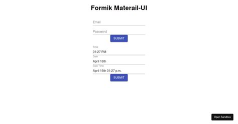 Material UI Formik Error Display 的图像结果