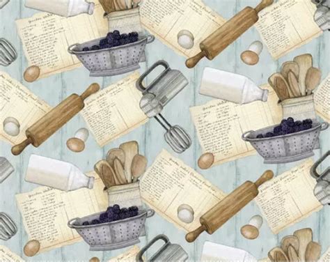 Susan Winget Blackberry Nut Making Recipe Print 100% Cotton Quilt Craft ...