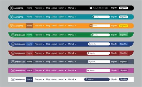 set of navbar templates for applications 51845558 Vector Art at Vecteezy