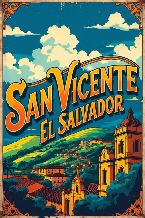 San Vicente El Salvador Vintage Travel Tourism Poster in 2025 | Tourism ...