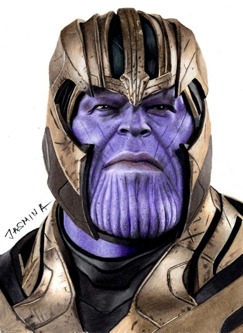 Colored pencil drawing of Thanos by JasminaSusak on DeviantArt
