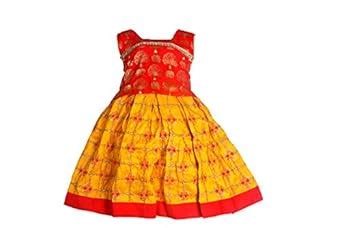 Vara designs Girls' Raw Silk Traditional South Indian Ethnic Pattu ...