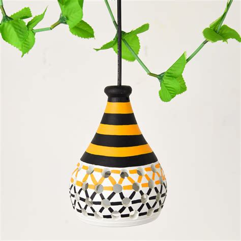 Buy 'Honey Comb' Terracotta Hand-Painted Hanging Lamp - Artysta Gallery ...