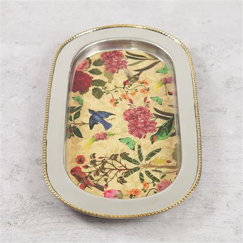 Buy INDIA CIRCUS Bird Land Steel Serving Tray from India Circus at just ...