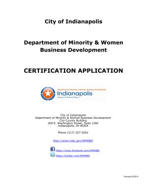 2014 Indianapolis Dmwbd Certification Printable - Fill Online ...