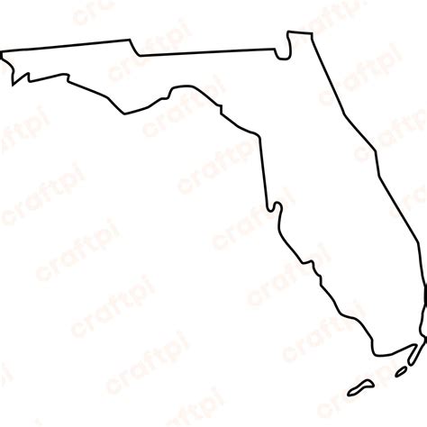 Florida State Map Outline SVG, PNG, JPG, PDF Files | Craftpi | Florida ...