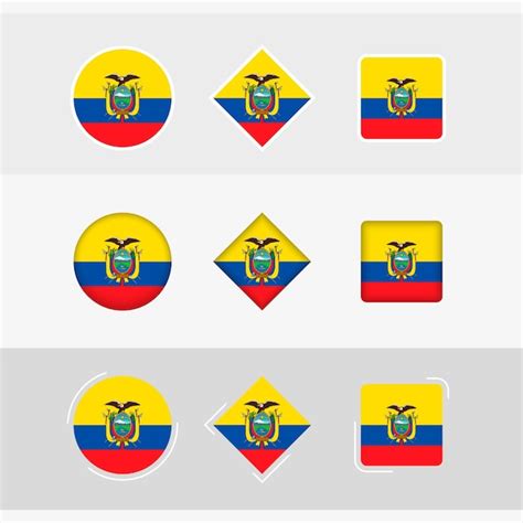 Symbole der Ecuador-Flagge setzen die Vektorflagge Ecuadors | Premium ...