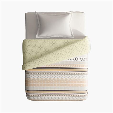 Buy PORTICO Marvella Beige Printed Cotton Single Bed Comforter ...