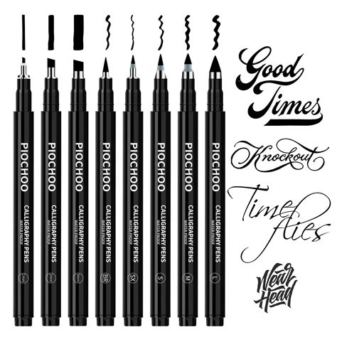 Buy Calligraphy Pens,8 Size Calligraphy Pens for Writing,Brush Pens ...