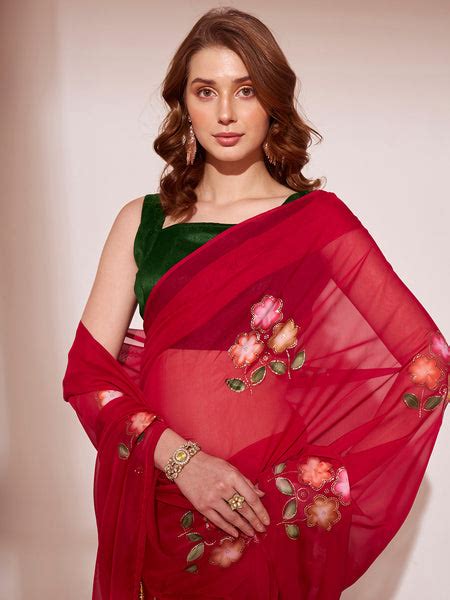 Buy Red Color Sarees Online in India | Exclusive Collection at Karagiri