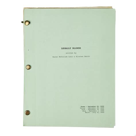 At Auction: Raquel Welch, Raquel Welch | Annotated "Legally Blonde" Script