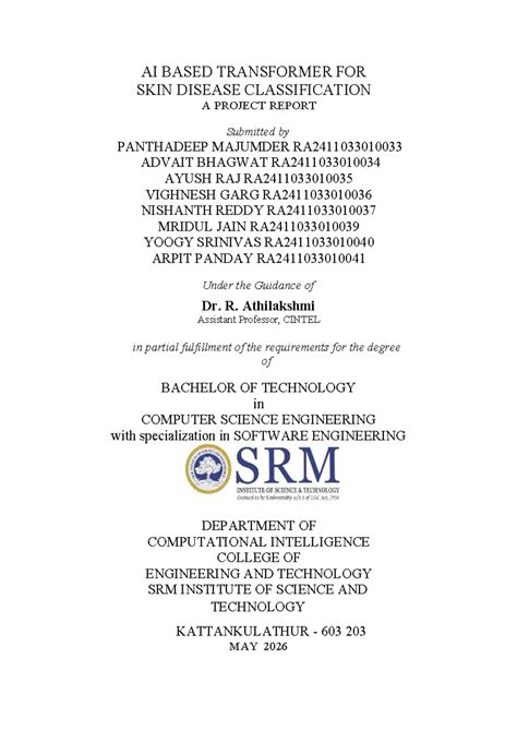AI-Driven Skin Disease Classification: Project Report - Studocu