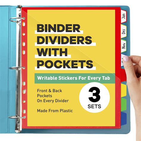 Binder Dividers With Tabs For 3 Ring Binder Set Of 3 | Desertcart KUWAIT