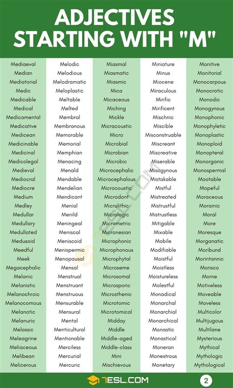 Adjectives that Start with M (1100+ M Adjectives in English) • 7ESL
