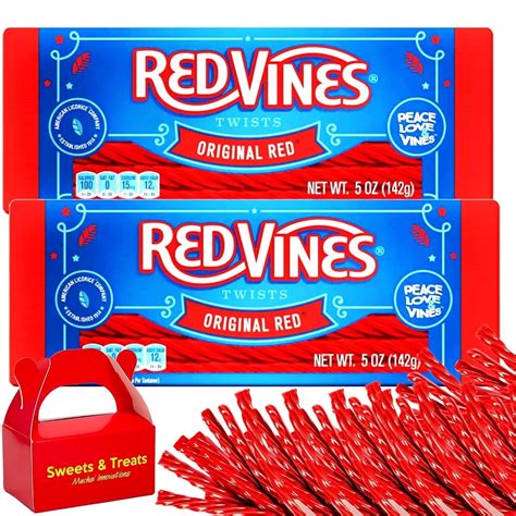 Red Vine Twists Licorice Candy - Original Red, Soft & Chewy, 4 Pack (5 ...