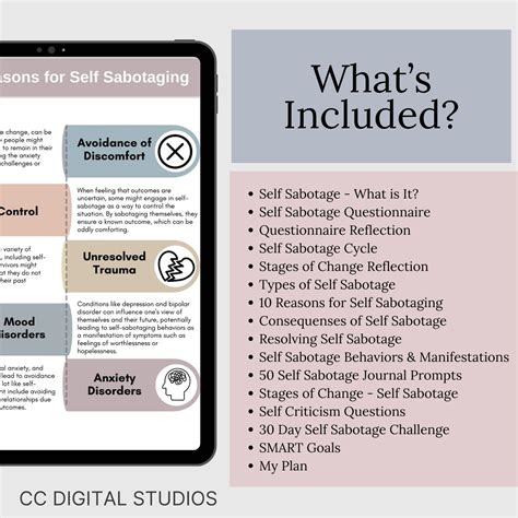 Self-Sabotage Worksheets: Overcome Self-Defeating Behaviors ...